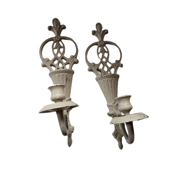 Heavy Metal Candle Sconces (2) - Picture 1 of 9